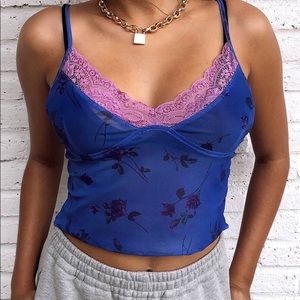 Motel Yenika Lace Trim Y2K top
